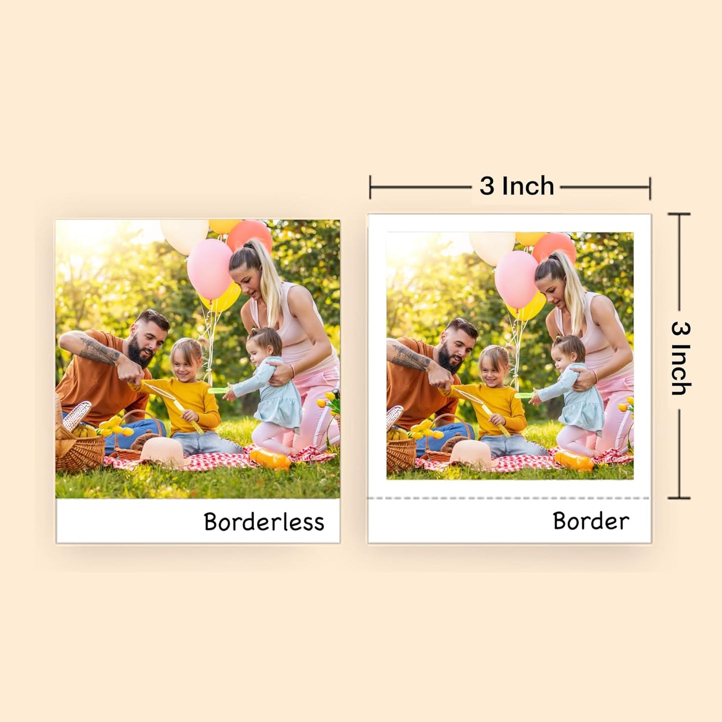 Mini 3 Retro 4PASS Portable Photo Printer (3X3 Inches) + 8 Sheets, Black